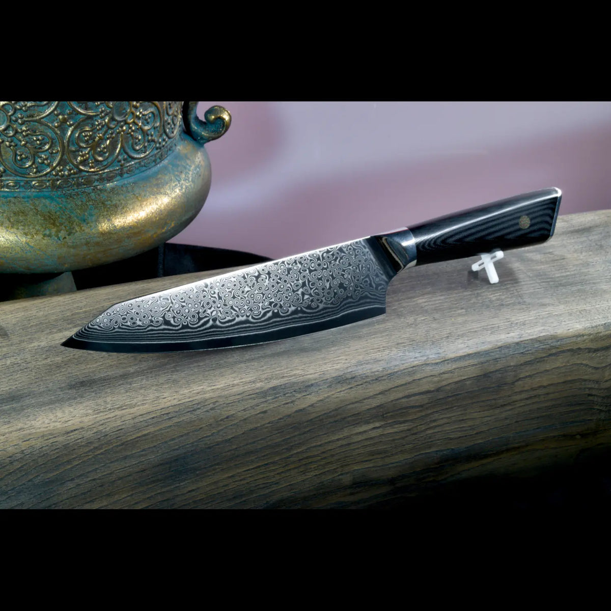 SKeld® Damast Kiritsukemesser - V2 Black Serie – Profi-Küchenmesser mit schwarzem G10-Griff