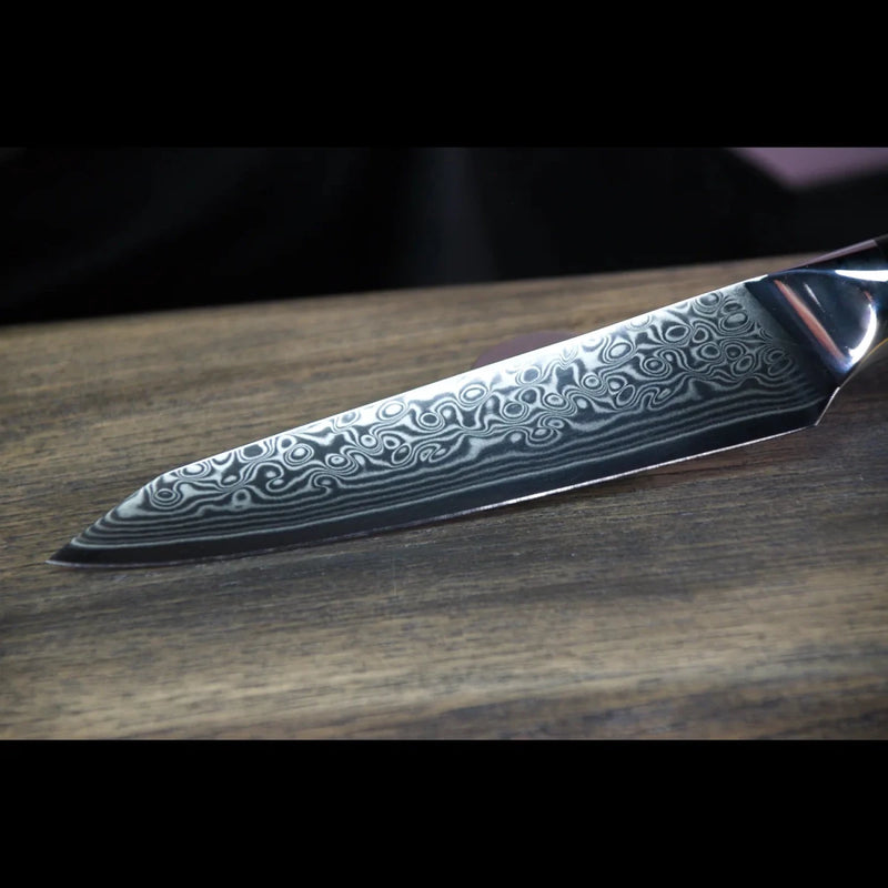 SKeld® Damast Allzweckmesser V2 Black Serie mit VG10 Kernstahl und 67 Lagen Damast