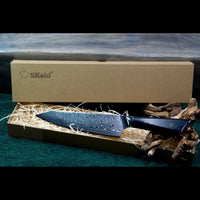 SKeld® Geschenkbox mit Holzwolle-Polsterung und Damastmesser mit Klingenschutz