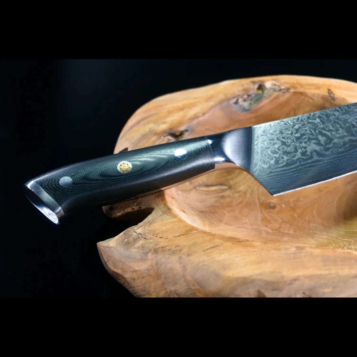 SKeld® Damast Kochmesser Black Serie mit ergonomischem Griff für sicheres und kontrolliertes Arbeiten