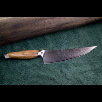 SKeld® Damastmesser - Kochmesser mit VG10 Kernstahl, 67 Lagen Damast und Olivenholzgriff