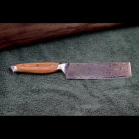 Damastmesser - Nakirimesser aus 67 Lagen Damaststahl und VG10 Kern, Olivenholzgriff